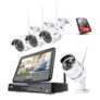 Sannce 4CH Wireless Système de Sécurité 1080P NVR avec HDD 1TB sans Fil et LED Ecran Moniteur 10,1 Intégré +4 IP Caméra WiFi de Surveillance,Résolution Accès à Distance