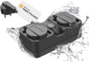 Prise Connectée Extérieure Etanche IP44, Flysocks Prise Intelligente Compatible avec Apple HomeKit, Siri, Alexa et Google Home avec Commande Vocale, Contrôle à Distance et Fonction de Temps