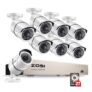 ZOSI 8CH 1080p PoE NVR Système de Surveillance avec 8pcs Caméras IP PoE Surveillance Extérieure 2.0MP P2P Système avec 2 to HDD pré-installé