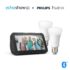Caméra de Surveillance WiFi Extérieure, Full HD 1080P Caméra IP de Sécurité Étanche avec Vision Nocturne, Détection de Mouvement, Accès à Distance, Fonctionne avec Alexa-W4 Blanche