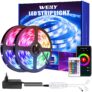 Ruban LED WIFI, 15M Bande LED RGB avec 450 LEDs SMD 5050 synchroniser avec Rythme de Musique, Contrôlé par APP du Smartphone IR Télécommande et Contrôleur, Décor pour Maison