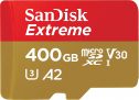 Carte Mémoire microSDXC SanDisk Extreme 400 Go + Adaptateur SD avec Performances Applicatives A2 jusqu’à 160 Mo/s, Classe 10, U3, V30