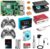 LABISTS Raspberry Pi 4 Gaming Kit avec 2 Manettes de Jeu, 64 Go Carte Micro SD Classe 10, Boîtier Noir, 5,1V 3A Alimentation Interrupteur Marche/Arrêt, Ventilateur, 3 Dissipateurs, Câble Micro HDMI