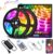 Ruban LED Bluetooth, SOLMORE Bande LED 10M 5050 RGB 300 LEDs, Contrôlé par APP du Smartphone, Synchroniser avec Rythme de Musique, avec Récepteur Bluetooth/Télécommande IR/ 12V 2A (non étanche）