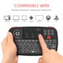 Rii i4 Mini Bluetooth Keyboard 2.4GHz Dual Modes Handheld Fingerboard Backlit – FR black