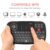 Rii i4 Mini Bluetooth Keyboard 2.4GHz Dual Modes Handheld Fingerboard Backlit – FR black