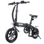 DOHIKER Folding Electric Bicycle 250W Collapsible Electric Commuter Bike with 14 Wheels 36V 10Ah Rechargeable Lithium-ion Battery LED Headlight – Midnight Black Poland （entrepot EU）