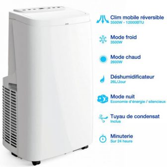 climatiseur mobile réversible 3500W