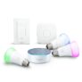 Amazon Echo Dot (2ème génération), Blanc + Kit de démarrage Philips Hue White & Color E27