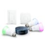 Amazon Echo Dot (2ème génération), Noir + Kit de démarrage Philips Hue White & Color E27 (3 ampoules + pont de connexion Hue + télécommande Hue)