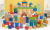 100 Blocs de construction en bois, couleurs et motifs