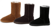 Boots fourrées en cuir et laine mérinos