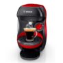 Machine à café multi-boissons rouge et anthracite