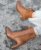 Bottines talons carré haut marron