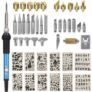 44pcs bois brûlant pyrogravure stylo kit température réglable fer à souder avec pochoirs à découper – Chech 60W Bleu Royaume-Uni