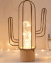 lampes de Table Cactus socle en bois fer