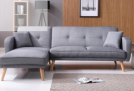 Canapé d’angle scandinave 4 places convertible gris clair