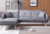 Canapé d’angle scandinave 4 places convertible gris clair
