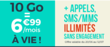 Appels illimités SMS / MMS illimités 10 Go de Web 4G à vie chez Cdiscount