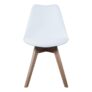 Lot de 2 Chaises Scandinave Coque PP avec Coussin Bois Blanc