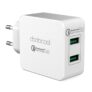 Chargeur Secteur 36W 5V/5.4A 2-Ports USB dodocool