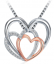 Collieravec pendentif de 3 cœurs entre lassé Argent 925 J.Rosée