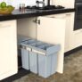 Poubelle Recyclable Compatiment à Tirer pour Cuisine 30L, Gris
