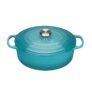 Le Creuset Cocotte Signature ovale en fonte émaillée, 31cm, bleu caraïbes