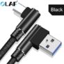 OLAF Type C Cable 2.4A Fast Charging 90 Degree Elbow USB Cable For Samsung Huawei Xiaomi – Red 1m