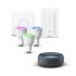 Amazon Echo Dot (2ème génération), Blanc + Kit de démarrage Philips Hue White