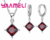 Parure de collier pendentif boucles d’oreilles en losange