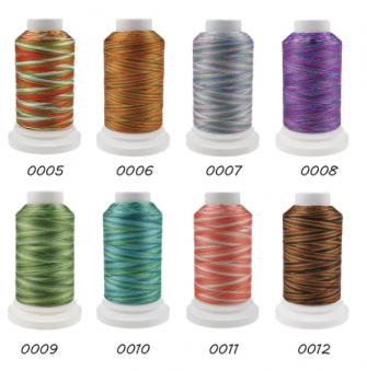 8 bobines à broder en machine multi couleur Polyester 1000 mètres