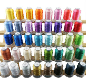 40 bobines de fil à broder en machine Polyester 500 mètres