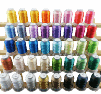 40 bobines de fil à broder en machine Polyester 500 mètres