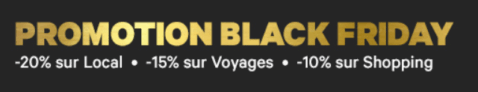 -20% sur local, -15% sur voyages, -10% sur shopping chez Groupon