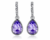 Boucles d’oreilles « Gygle »  plaquées or blanc avec des cristaux tanzanite de Swarovski par GoSparkling