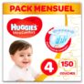 Huggies – Ultra Comfort – Couches Bébé Unisexe – Taille 4 (7-18 kg) x150 Couches – Pack 1 Mois