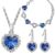 « Amour Bleu » Parure Bracelet Collier Boucles d’Oreilles Pauline & Morgen