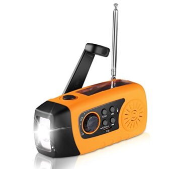 LED Solaire Radio, Unionshopping secours Manivelle multifonction d'urgence Radio FM Météo Radio...