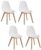 Lot de 4 Chaises de Séjour Scandinave, Blanc