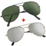 LUNETTES DE SOLEIL «AVIATEUR» – LES 2 PAIRES