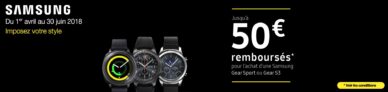 Samsung vous rembourse jusqu’à 50€ pour l’achat d’une Samsung GearSport