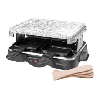 Raclette multifonctions COSYLIFE 4 personnes + pierre CL-R4P