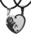 Pendentif forme de cœur, chat blanc or
