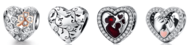 Perle en forme de coeur en argent