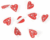 Pinces rouges en forme de coeurs