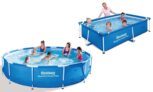 Piscine Bestway avec cadre en acier durable ronde et rectangulaire