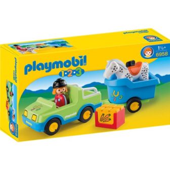 PLAYMOBIL - Véhicule avec remorque à cheval