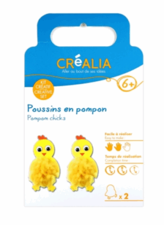 Kit créatif Pompons - 2 poussins