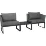 Salon bas Donna Anthracite Argent